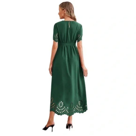 Dress green high low maternity nursery fashion maxi xs - Picture 4 of 13